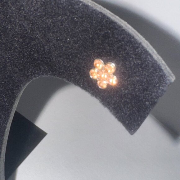7mm Pink Flower Cz And Sterling Post Earrings - Picture 10 of 14